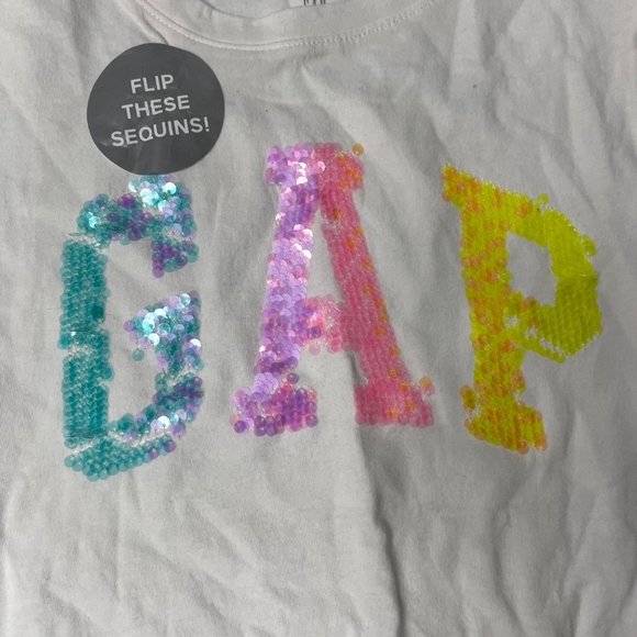 Gap t shirt girls Sz XL colorful sequence logo with tied bow NWT - Picture 3 of 6
